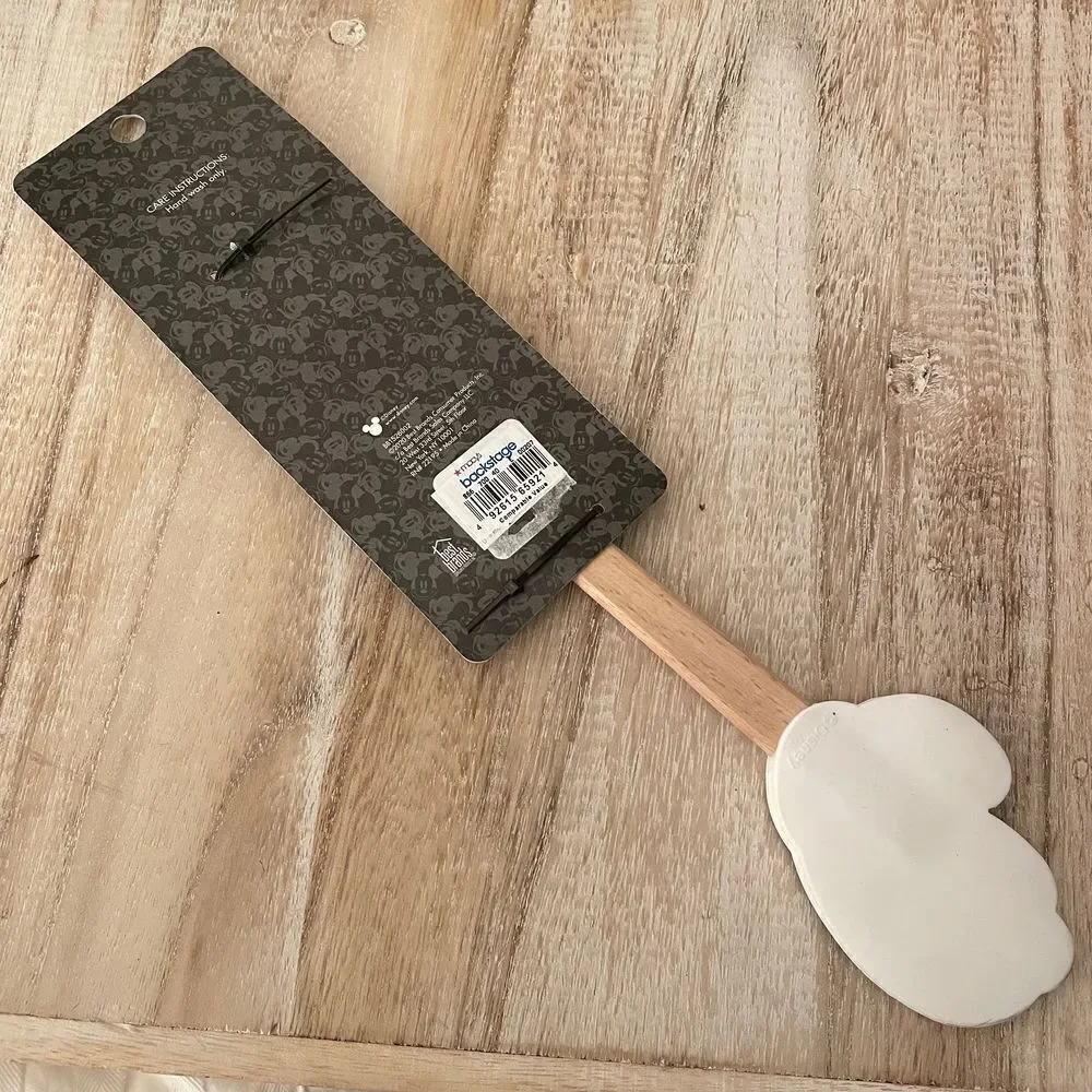 NWT Disney Mickey Mouse Silicone Hand White Glove Spatula Wooden Handle New